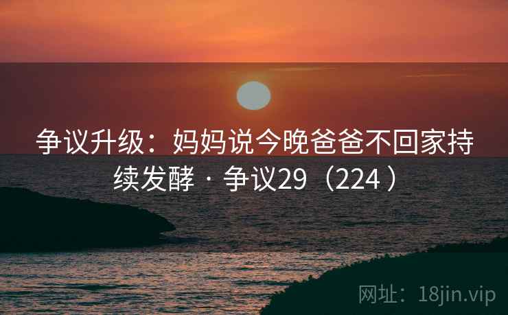 争议升级：妈妈说今晚爸爸不回家持续发酵 · 争议29（224 ）